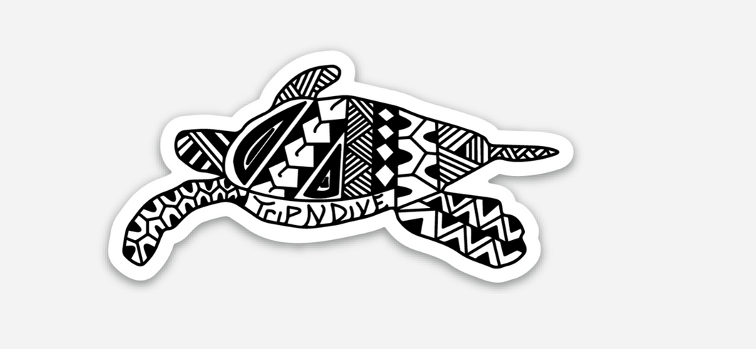 Tribal Turtle TripNdive Sticker  (3 inch)